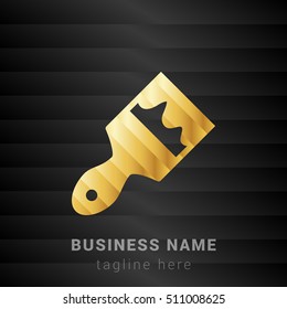 Paint Brush Gold and Black silk fashion premium icon / Logo