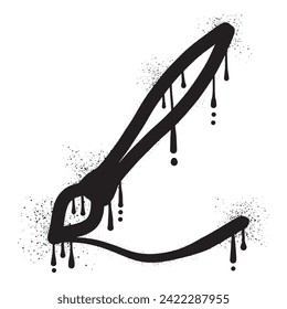 Paint brush graffiti drawn with black spray paint