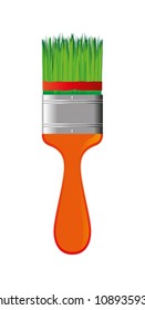  Paint brush with grass