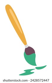 Pinsel mit grüner Farbe