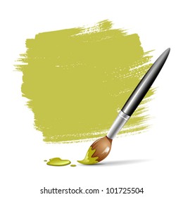 Paint brush. green space your text, vector illustration