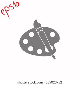 Paint with brush grey icon.