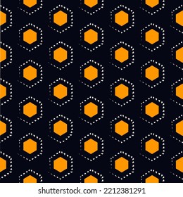 Pintar hexágonos de pincel. Antecedentes de los peines dibujados a mano. Papel tapiz de los hexaedros. Motif. Fondo geométrico. Papel digital étnico. Diseño web. Impresión textil. Patrón sin foco. Obra de arte vectorial.