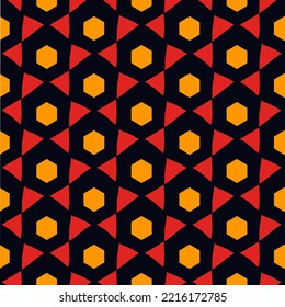 Paint brush hexagons. Hand drawn honeycombs background. Hexahedrons wallpaper. Hives motif. Geometric backdrop. Ethnic digital paper. Web designing. Textile print. Seamless pattern. Vector art.