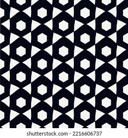 Paint brush hexagons. Hand drawn honeycombs background. Hexahedrons wallpaper. Hives motif. Geometric backdrop. Ethnic digital paper. Web designing. Textile print. Seamless pattern. Vector work.
