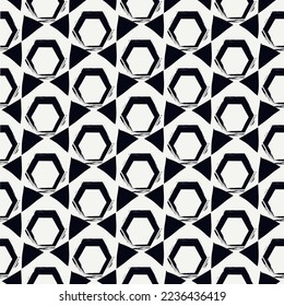 Pintar hexágonos de pincel. Antecedentes de los peines dibujados a mano. Papel tapiz de los hexaedros. Motif. Fondo geométrico. Papel digital étnico. Diseño web. Impresión textil. Patrón sin foco. Trabajo vectorial.