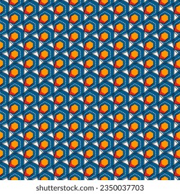 Paint brush hexagons. Hand drawn honeycombs background. Hexahedrons wallpaper. Hives motif. Geometric backdrop. Ethnic digital paper. Web designing. Textile print. Seamless pattern. Vector work.