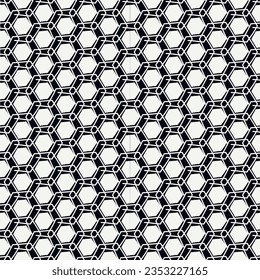Paint brush hexagons. Hand drawn honeycombs background. Hexahedrons wallpaper. Hives motif. Geometric backdrop. Ethnic digital paper. Web designing. Textile print. Seamless pattern. Vector art work