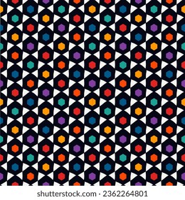 Paint brush hexagons. Hand drawn honeycombs background. Hexahedrons wallpaper. Hives motif. Geometric backdrop. Ethnic digital paper. Web designing. Textile print. Seamless pattern. Vector work.