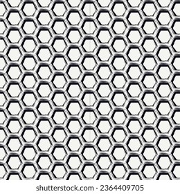 Paint brush hexagons. Hand drawn honeycombs background. Hexahedrons wallpaper. Hives motif. Geometric backdrop. Ethnic digital paper. Web designing. Textile print. Seamless pattern. Vector art
