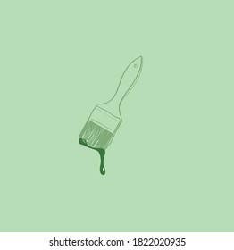 paint brush with paint. icon