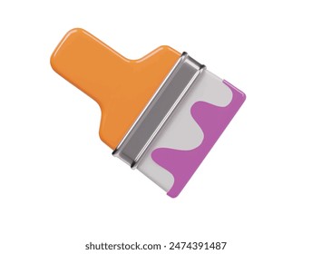 Icono de pincel de pintura ilustración de renderizado 3d