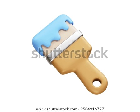 Paint Brush Icon 3d rendering illustration