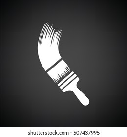 Paint brush icon. Black background with white. Vector illustration.