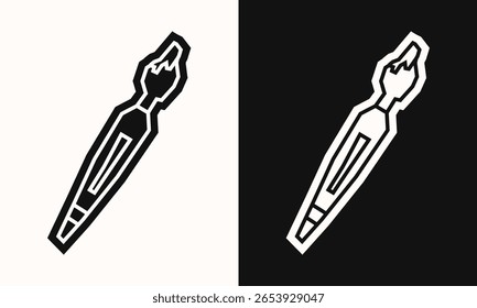 Paint Brush Symbol in schwarz gefüllt und weiß gefüllt Ausschnitt Stil