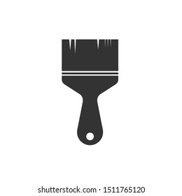 Paint brush Icon black flat style design. Vector graphic illustration.
on white background