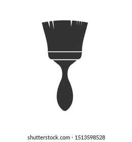 Paint brush Icon black flat style design. Vector graphic illustration.
on white background