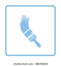 Paint brush icon. Blue frame design. Vector illustration.