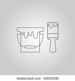 paint brush icon, paint bucket