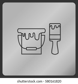 paint brush icon, paint bucket