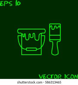 paint brush icon, paint bucket