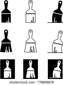 Paint Brush Icon Collection Vector Art Illustration