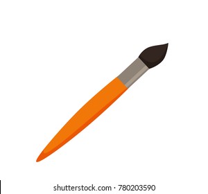 Paint brush icon colorful vector illustration. Cartoon style design element for artist workplaceeinterior, school class, desk top