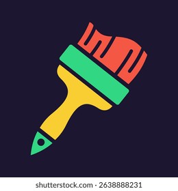 Paint brush icon. Construction tool. Color vector instrument illustration