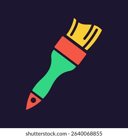 Paint brush icon. Construction tool. Color vector instrument illustration