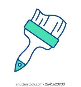 Paint brush icon. Construction tool. Color vector instrument illustration