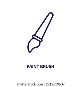 paint brush icon from construction tools collection. Thin linear paint brush, paint, brush outline icon isolated on white background. Line vector paint brush sign, symbol for web and mobile