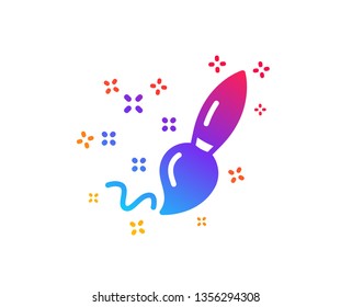 Paint brush icon. Creativity sign. Graphic art symbol. Dynamic shapes. Gradient design paint brush icon. Classic style. Vector