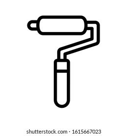 Paint brush icon design template, vector icon designed in line style, editable stroke icon on white background, can be used for web and various needs of your project
