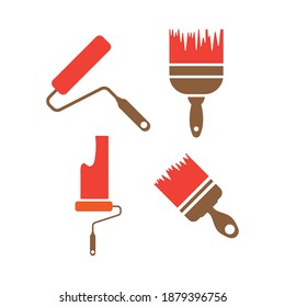 Plantilla de diseño de icono de pincel de pincel vector ilustración aislada