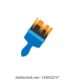 Paint brush icon design template illustration vector