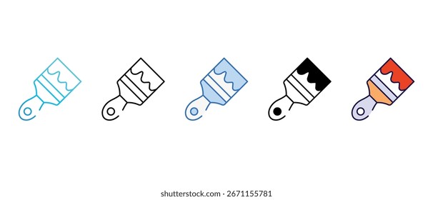 Paint Brush icon design with white background stock illustration