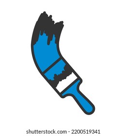 Paint Brush Icon. Editable Bold Outline With Color Fill Design. Vector Illustration.