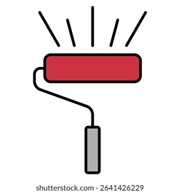 Paint brush icon, equipment painter tool flat web symbol, paintbrush vector illustration .