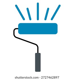 Icono del pincel de pintura, símbolo del Web plano de la herramienta del pintor del equipo, Ilustración vectorial del pincel .