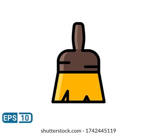 paint brush icon in filled line style. vector illustration for graphic design, website, UI  isolated on white background. EPS 10