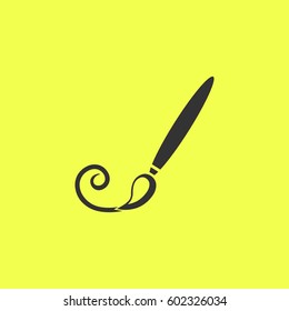 Paint brush icon flat. 