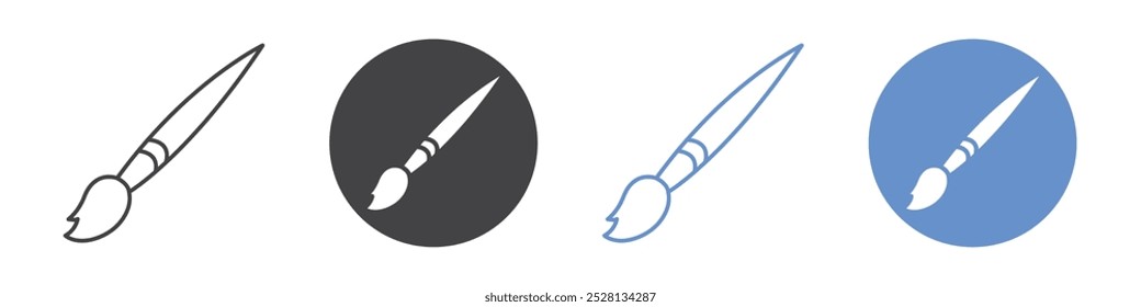 Paint brush icon Flat art in black and white isolated