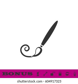 Paint brush icon flat. Black pictogram on white background. Vector illustration symbol and bonus button
