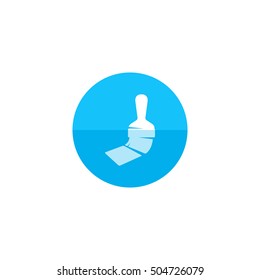 Paint brush icon in flat color circle style. Artist, painting, drawing, artwork 
