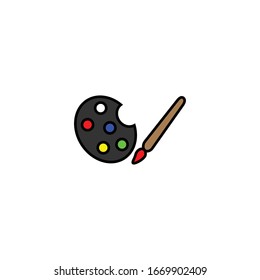 Icono de pincel en diseño plano. Ilustración vectorial. Icono de pincel de pintura aislado