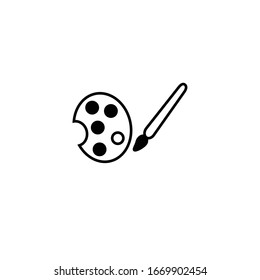 Paint brush icon in flat design. Vector illustration. Paint brush icon isolated