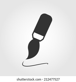 Paint brush icon, flat design