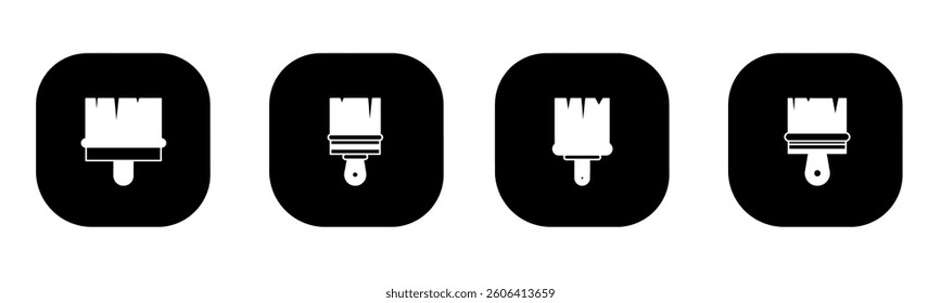 Paint brush icon in flat. A paint brush icon design. Stock vector.