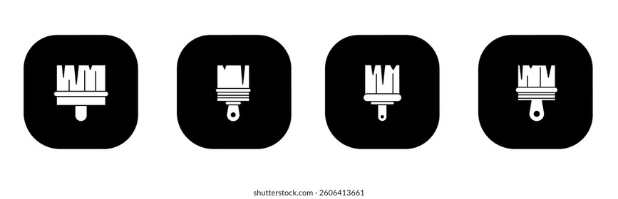 Paint brush icon in flat. A paint brush icon design. Stock vector.