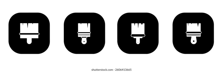 Paint brush icon in flat. A paint brush icon design. Stock vector.